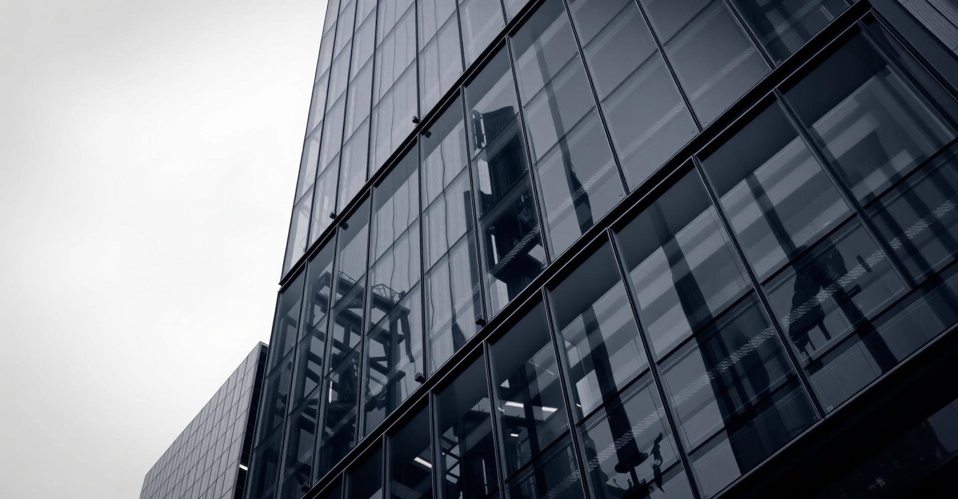 Glass skyscraper detail in the financial district
